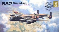 582 Squadron Avro Lancaster signed Warrant Officer Bryn Leach DFM