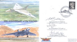 VRT1d 50th Anniversary of the Avro Vulcan signed Baldwin, Lumb & Mayes