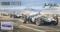 1960d COOPER-CLIMAX T53s & LOTUS 18, PORTO F1 cover signed JACK BRABHAM