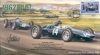 1962b BRM P57s & COOPER T60, ITALIAN GP, MONZA F1 cover signed JACKIE LEWIS