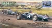 1962c BRM P57s & COOPER T60, ITALIAN GP, MONZA F1 cover signed TONY MAGGS