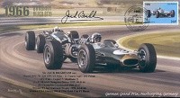 1966c BRABHAM-REPCO & COOPER-CLIMAX T81 NURBURGRING F1 cover signed JACK BRABHAM