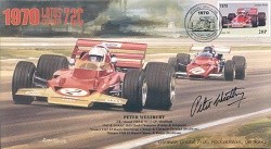 1970a LOTUS-COSWORTH 72C & FERRARI 312B HOCKENHEIM F1 cover signed PETER WESTBURY