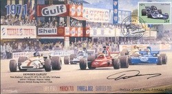 1971b BRM P160 MARCH TYRRELL 002 & SURTEES MONZA F1 cover signed HOWDEN GANLEY