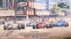 1971c BRM P160 MARCH TYRRELL 002 & SURTEES MONZA F1 cover signed PETER GETHIN
