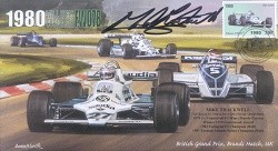 1980 WILLIAMS COSWORTH FW07B BRANDS HATCH F1 cover signed MIKE THACKWELL