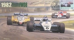 1982a WILLIAMS-COSWORTH 08 DIJON-PRENOIS F1 Cover signed BRIAN HENTON