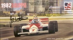 1982 (S)b McLAREN COSWORTH MP4B DETROIT F1 Cover signed JOHN WATSON