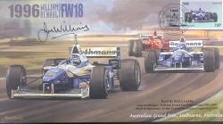1996a WILLIAMS-RENAULT FW18s & FERRARI F310 F1 Cover signed DAVID WILLIAMS