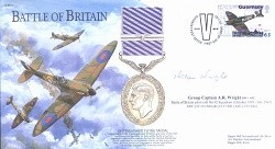 BB02d Battle of Britain - DFM signed Gp Capt Allan Wright DFC* AFC