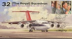 32 (The Royal) Squadron BAe 146 signed RAF crew