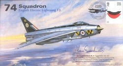 74 Squadron BAC Lightning F3 signed Air Commodore Ken Goodwin CBE AFC