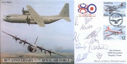 JS(CC)46f RAF 80th Anniversary - Air Transport signed RAF Falcons Display Team