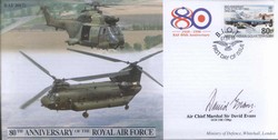 JS(CC)47d RAF 80th Anniversary - Support Helicopters signed ACM Sir David Evans
