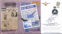 JS(CC)72c RAF News Official 1000th Edition cover signed Editor