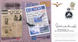 JS(CC)72d RAF News Official 1000th Edition cover signed Cliff Michelmore CBE