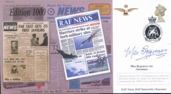 JS(CC)72f RAF News Official 1000th Edition cover signed Max Bygraves OBE